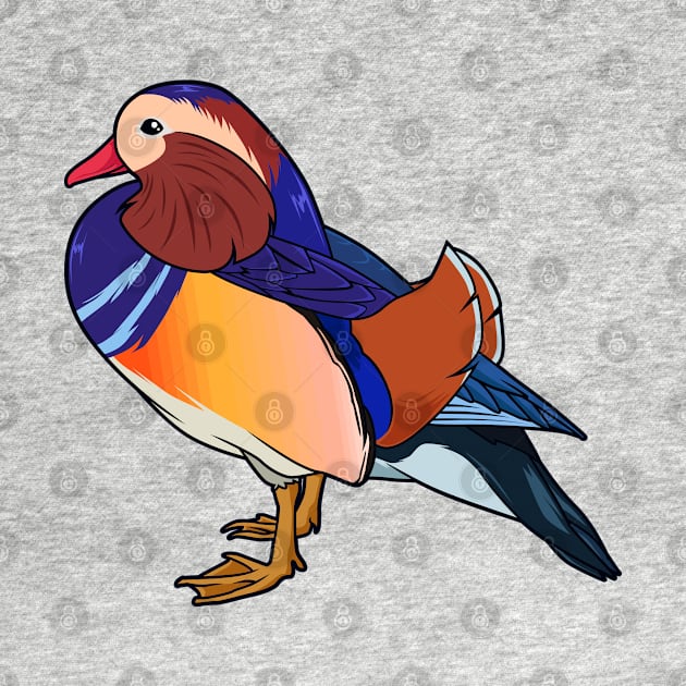 Drawing of mandarin duck by Modern Medieval Design